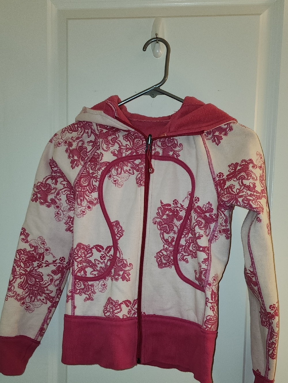 Pink Floral Zip Hoodie